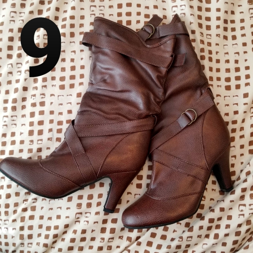 Heeled Brown Booties